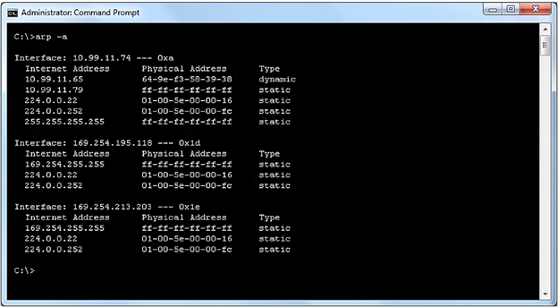 Отключить arp в windows